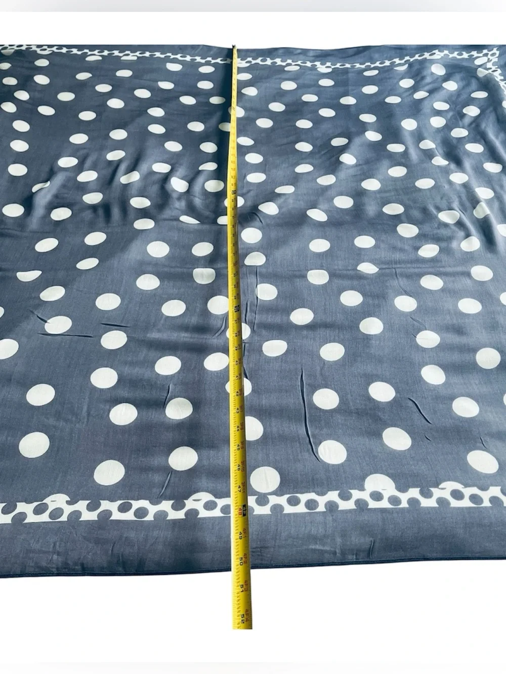 🧣LOFT 100% rayon lilac and White Polka Dot 50”x 50” square scarf